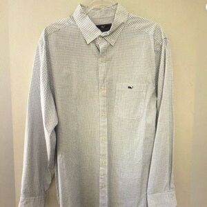 Men's Checkered Shirt - White and Gray